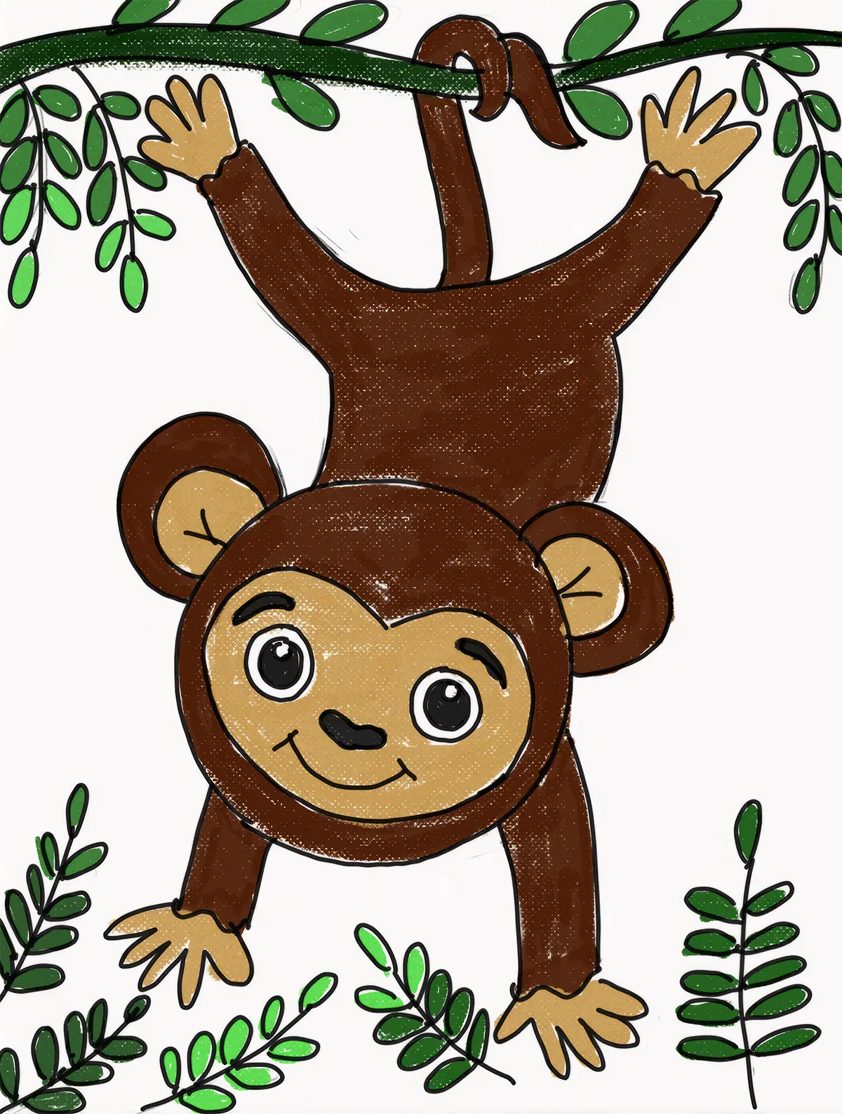 Playful monkey drawing