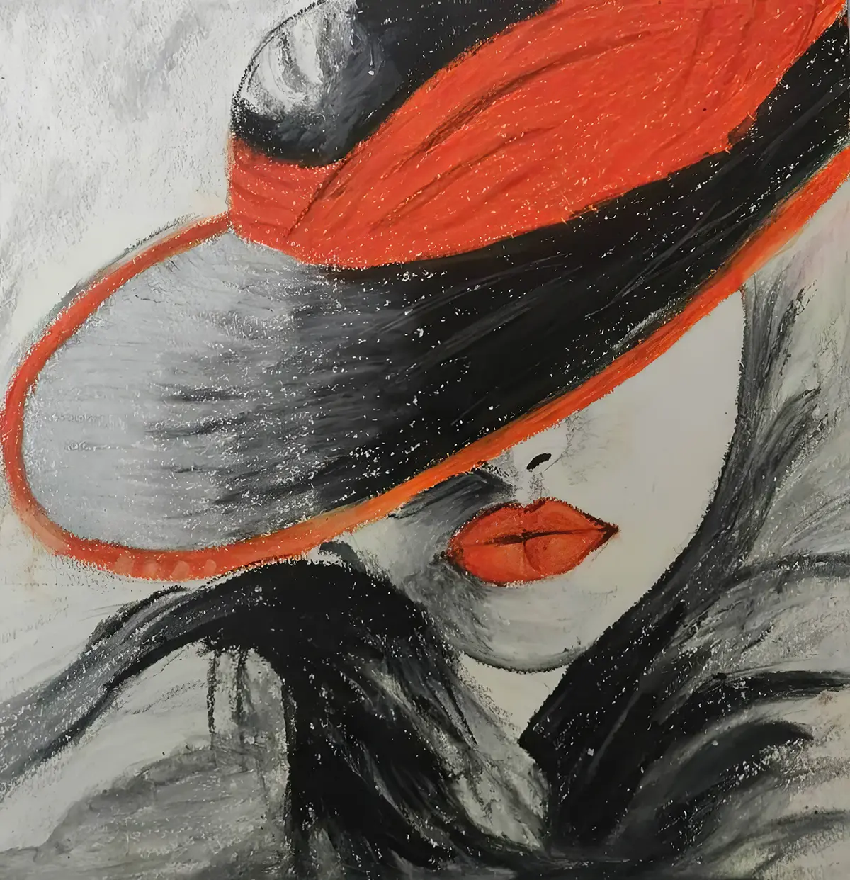 Pastel portrait of a woman